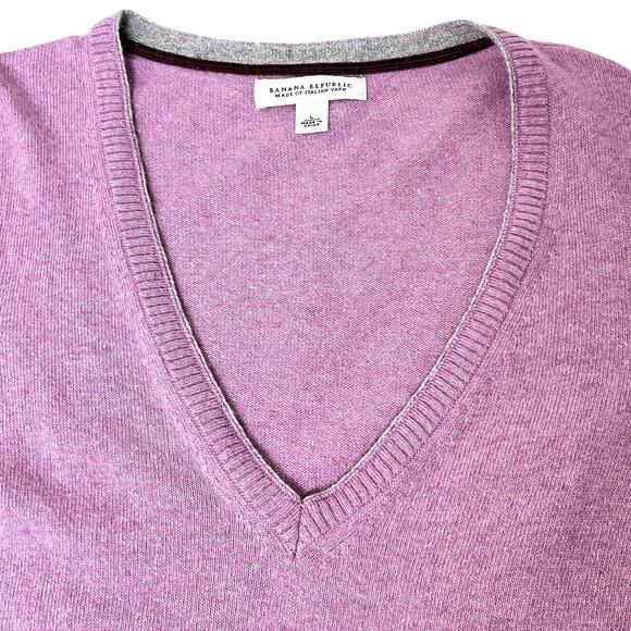 Banana Republic Sweater Pink Italian Yarn Womens Large Wool Blend Pullover Soft - Picture 6 of 9